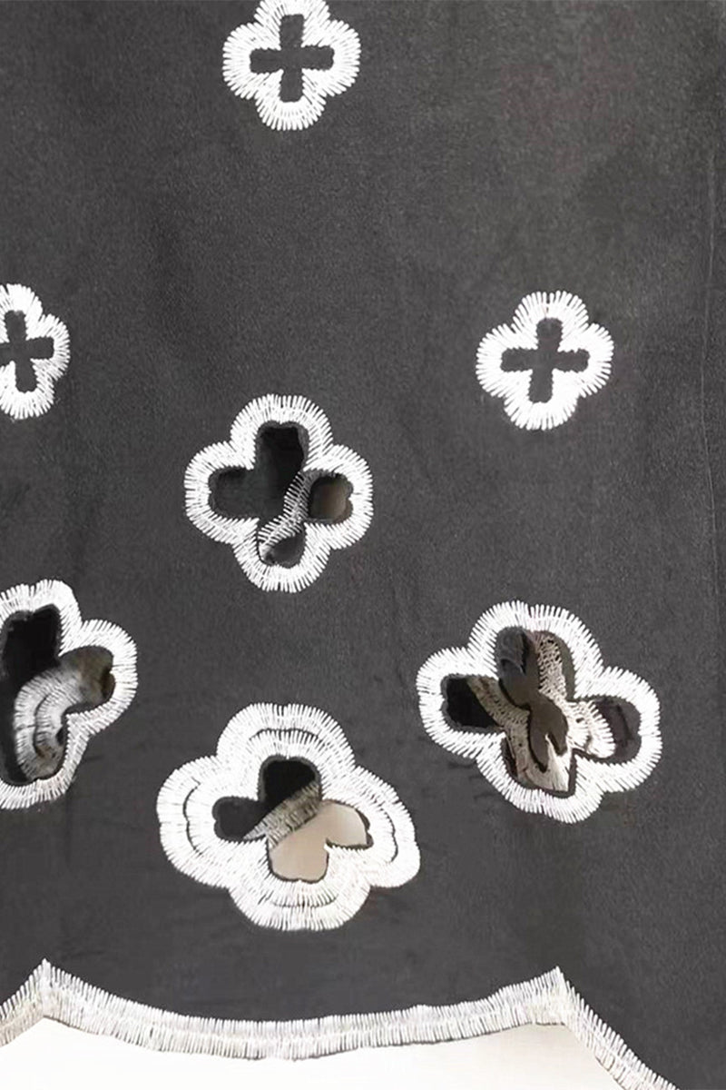 Stilla | Blomst Med Hæklet Detalje, Casual, Med Omslået Krave, Lange Ærmer, To Dele