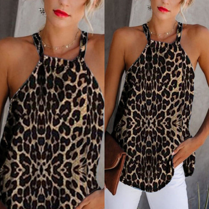 Damer Leopardmønster Halsbånd Tanktop Stilla