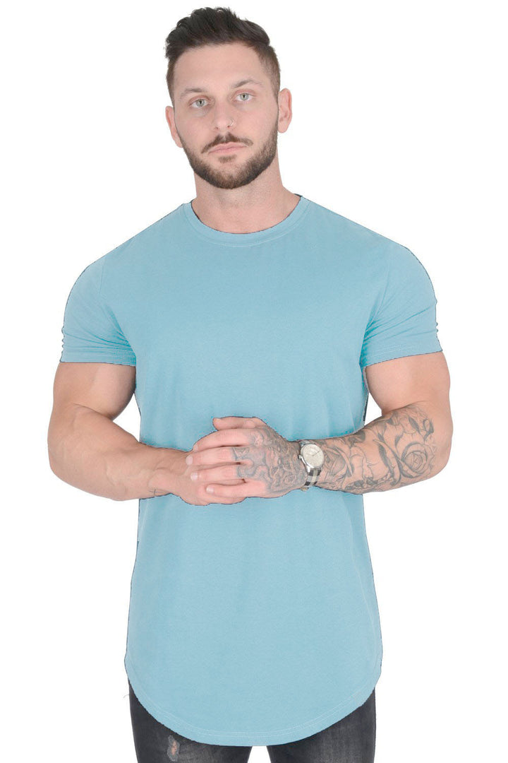 Herre moderisk T-shirt med forlænget snit Stilla