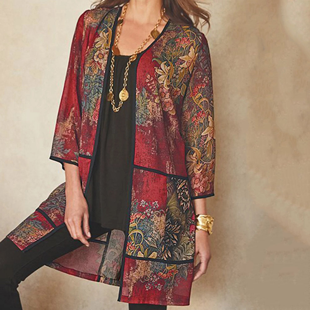 Stilla | Bluse Blomstret Printet Lang Bluse