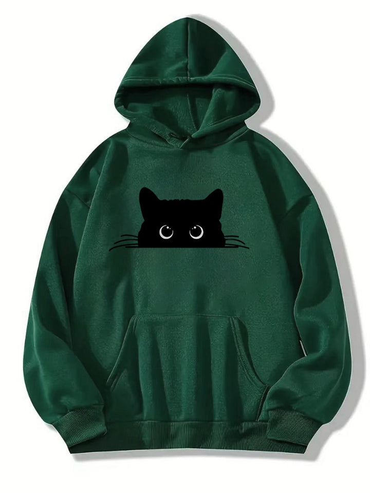 Stilla | Hoodie Med Kattemotiv Til Damer, Perfekt Til Afslappede Dage