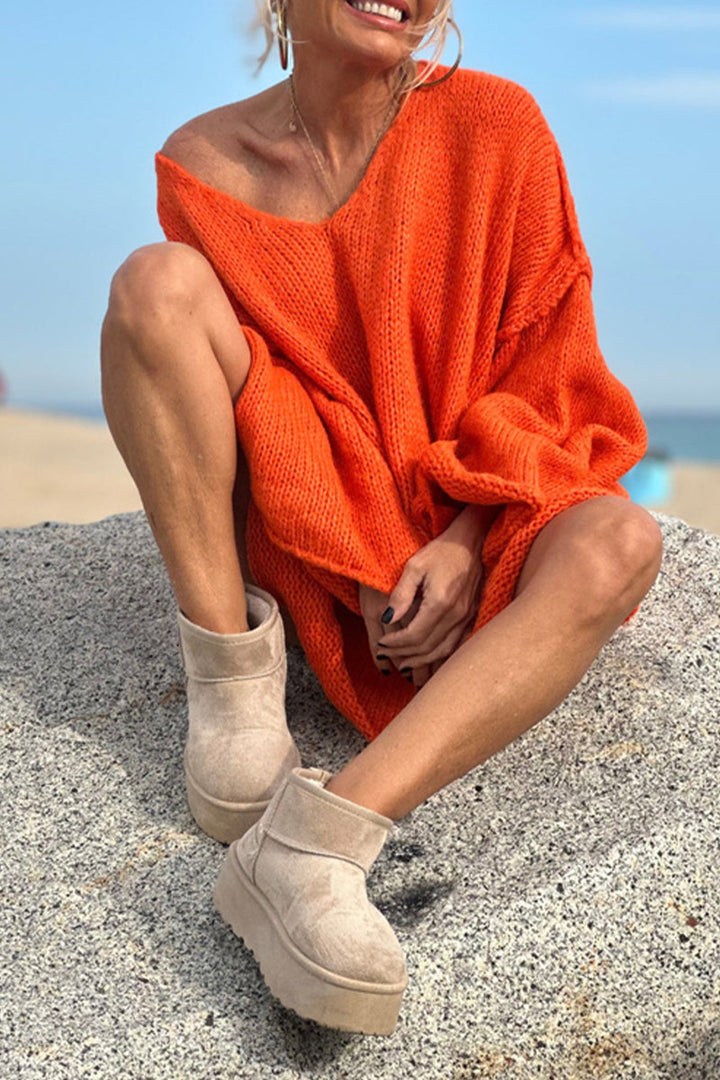 Stilla | Enfarvet V-hals Pullover