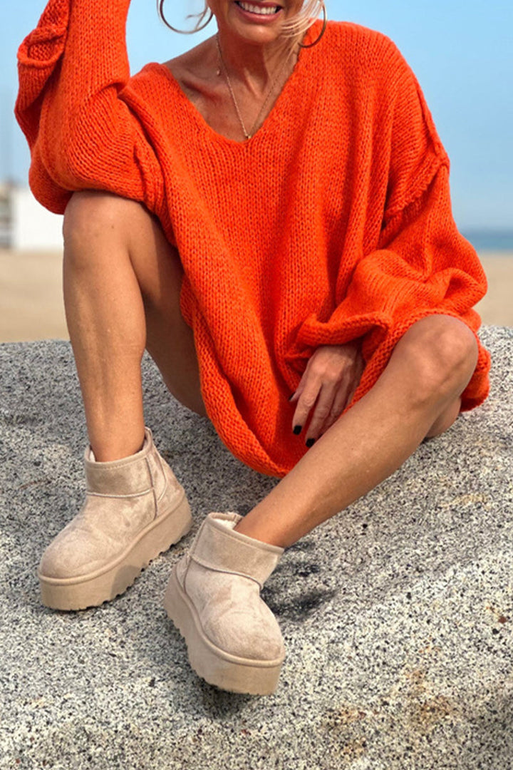 Stilla | Enfarvet V-hals Pullover