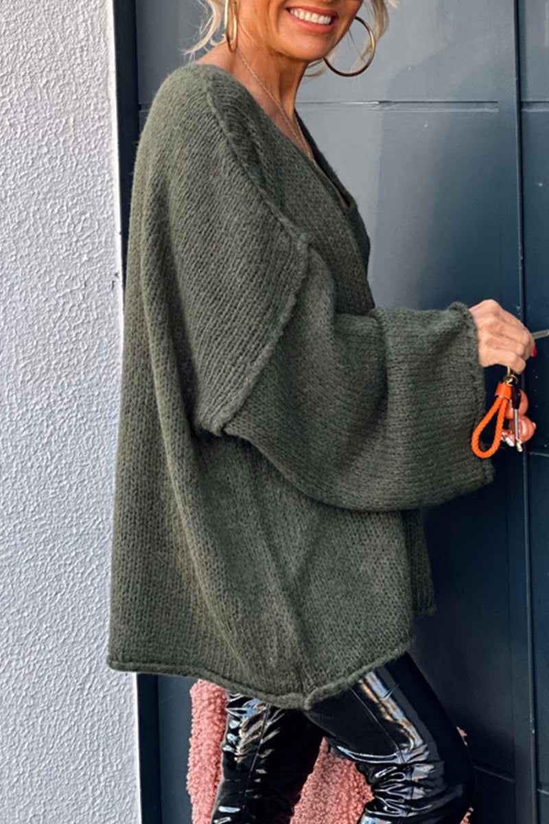 Stilla | Enfarvet V-hals Pullover