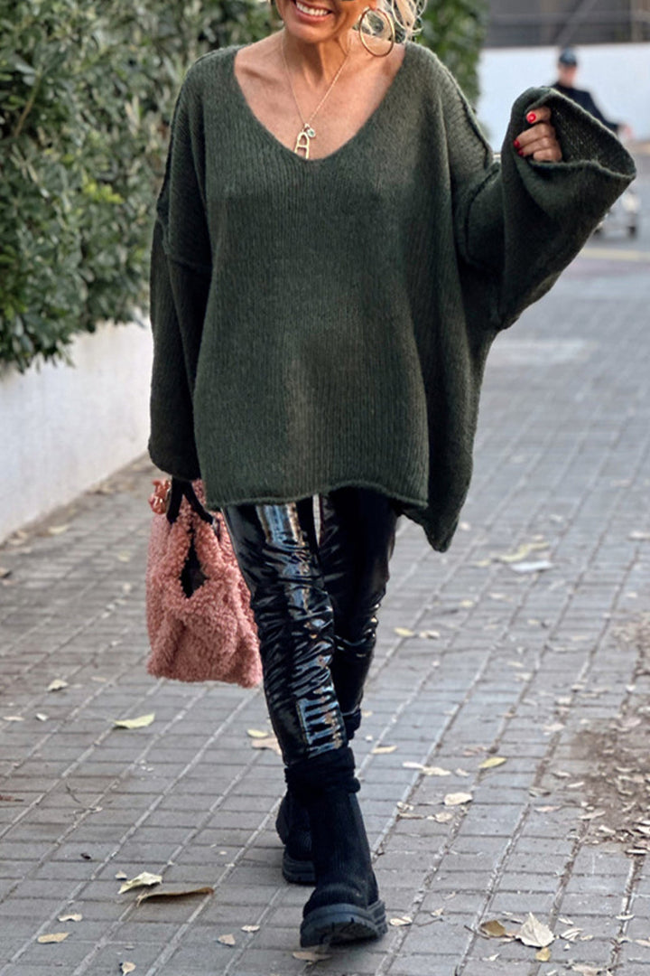 Stilla | Enfarvet V-hals Pullover