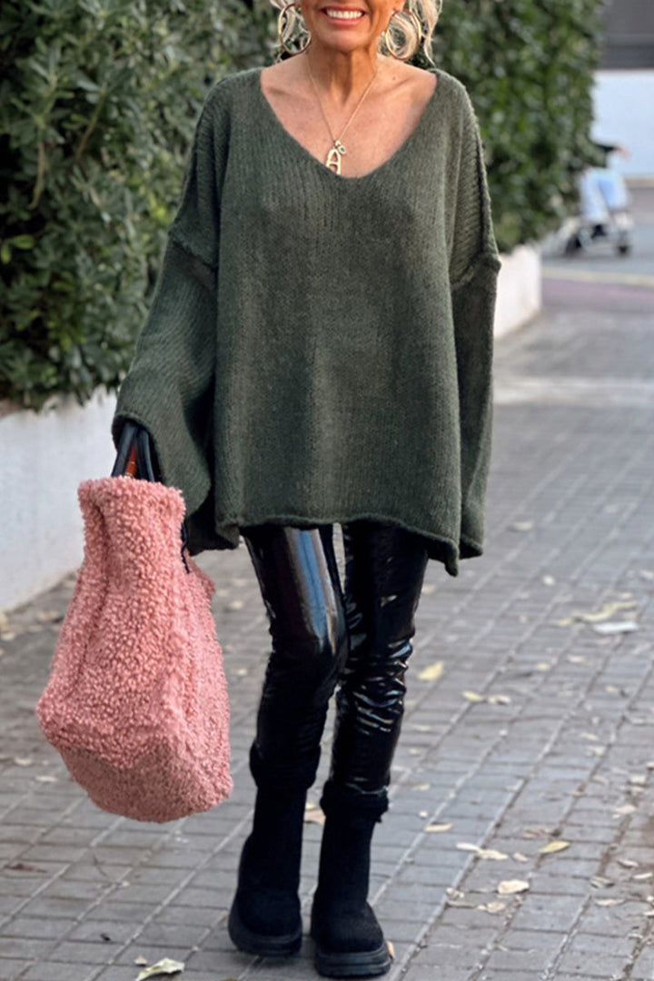 Stilla | Enfarvet V-hals Pullover