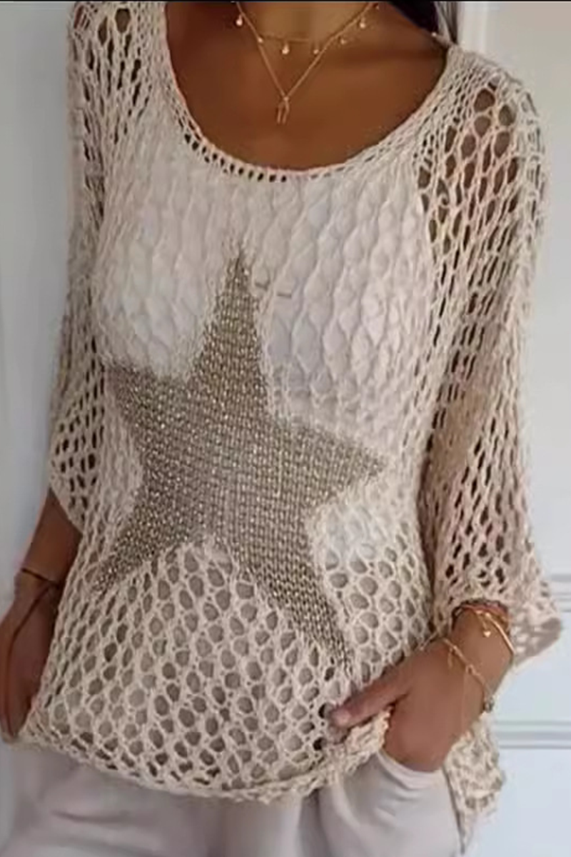 Stilla | Gennemsigtig Bluse Med Rund Uddybning Sexy Stjernerne
