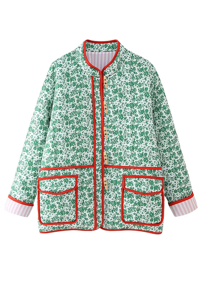 Stilla | Fritidstøj Med Blomstermotiv, Med Lomme, Kontrasterende Patchwork, Rund Halsudskæring