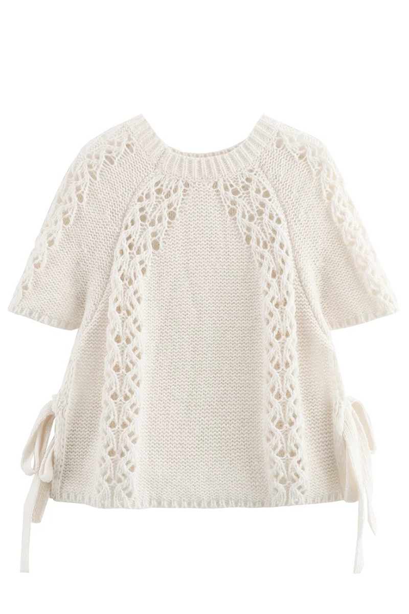 Stilla | Casual Rundhalset Sweater Med Ensfarvet Snor