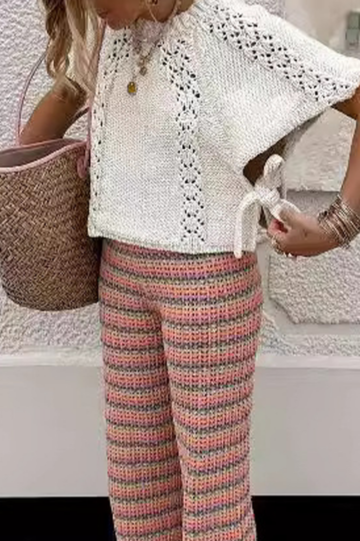 Stilla | Casual Rundhalset Sweater Med Ensfarvet Snor