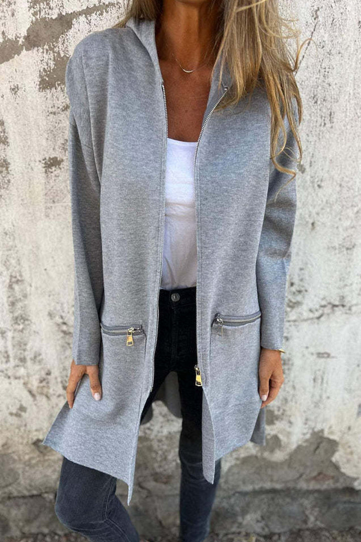 Stilla | Solid Farve, Casual Udendørs-tøj Med Lynlås og Hætte.