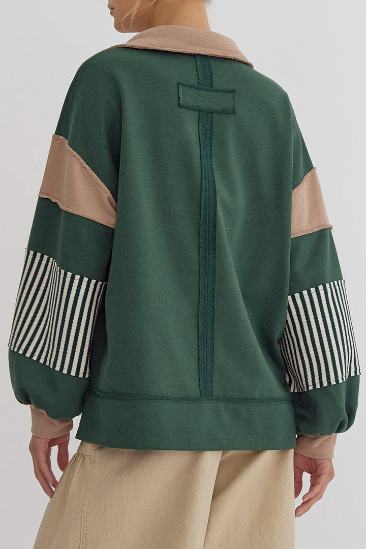 Stilla | Lette overdele med kontrasterende ombukket krave lavet af Streetstripe patchwork