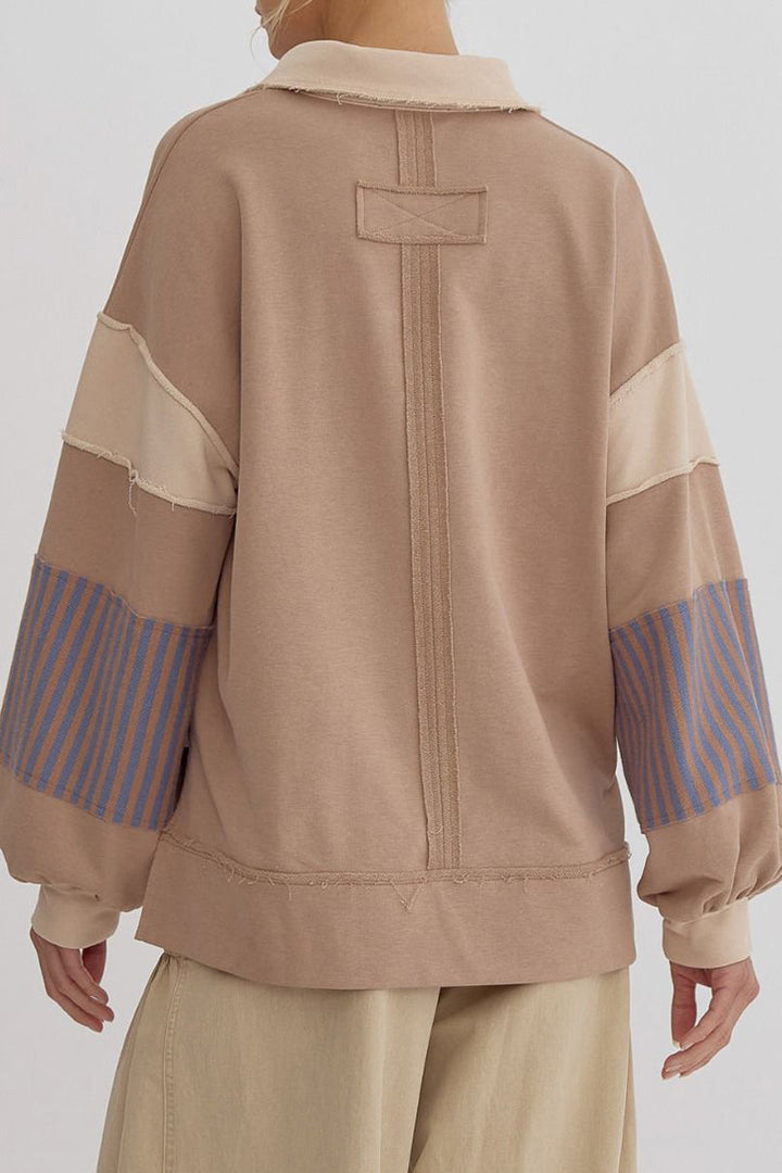 Stilla | Lette overdele med kontrasterende ombukket krave lavet af Streetstripe patchwork