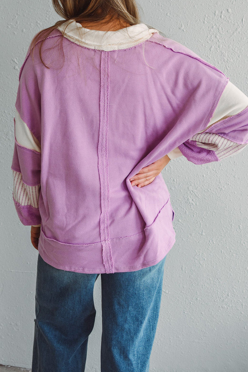 Stilla | Lette overdele med kontrasterende ombukket krave lavet af Streetstripe patchwork
