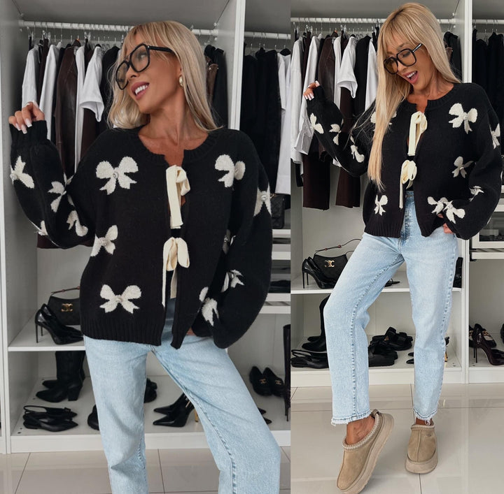 Stilla | Blød Cardigan Med Sløjfe