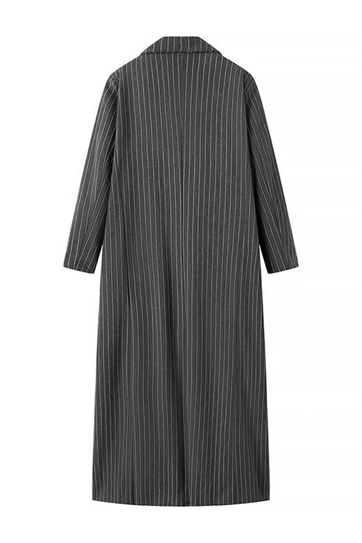 Stilla | Casual Outerwear Med Striber og Lommer Patchwork og Omslået Krave