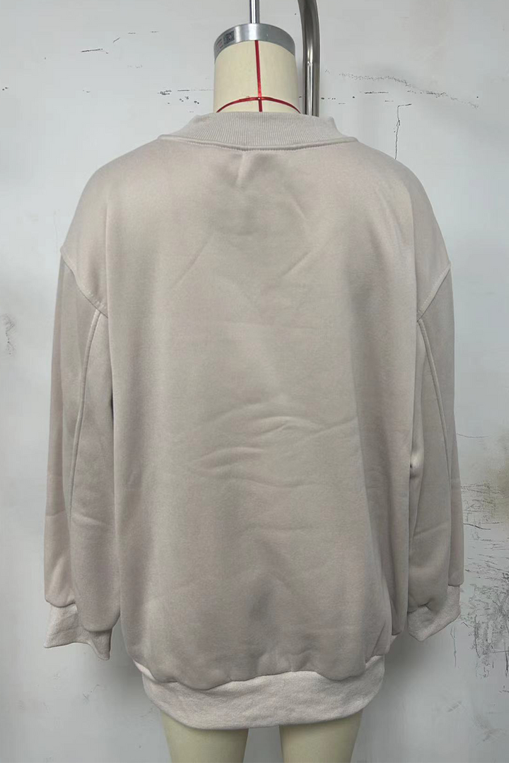 Stilla | Behagelig Hoodie Med V-Hals I Patchwork Stil Til Hverdagen