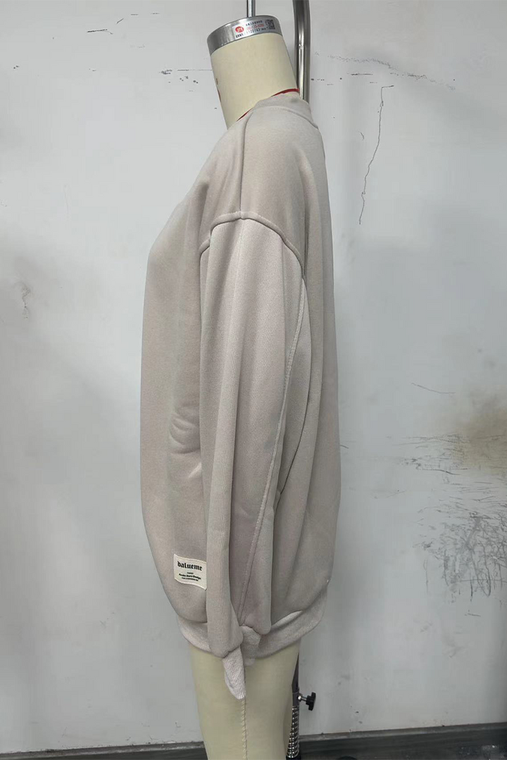 Stilla | Behagelig Hoodie Med V-Hals I Patchwork Stil Til Hverdagen