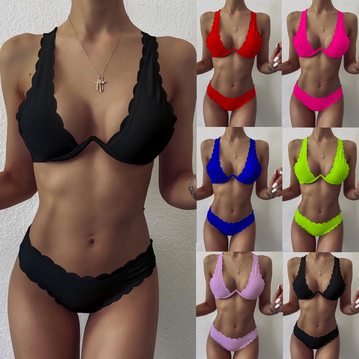 Dame Triangel-Bikini med legende bølgemønster Stilla
