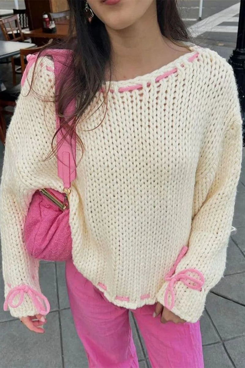 Stilla | Casual sweater med snor og rund halsudskæring