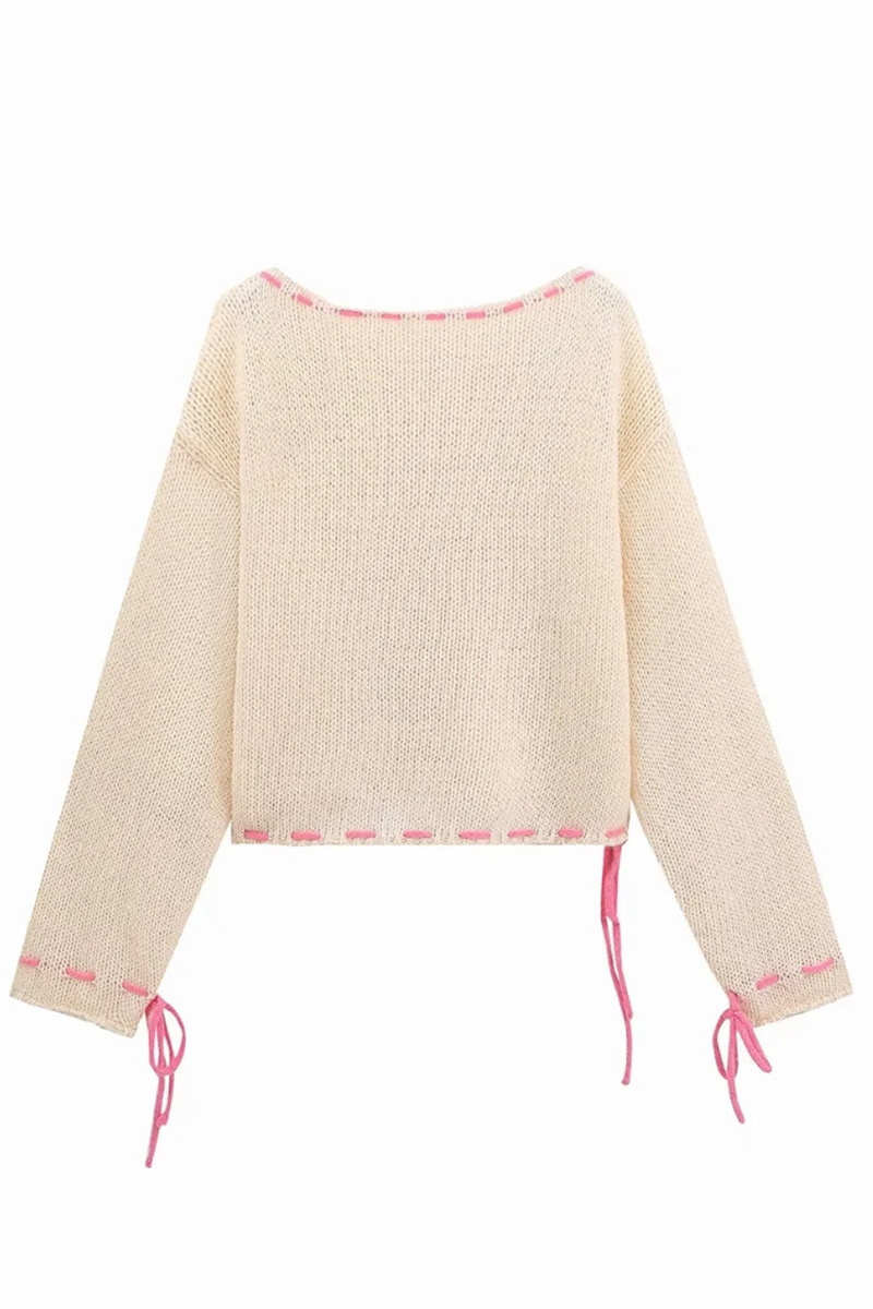 Stilla | Casual sweater med snor og rund halsudskæring