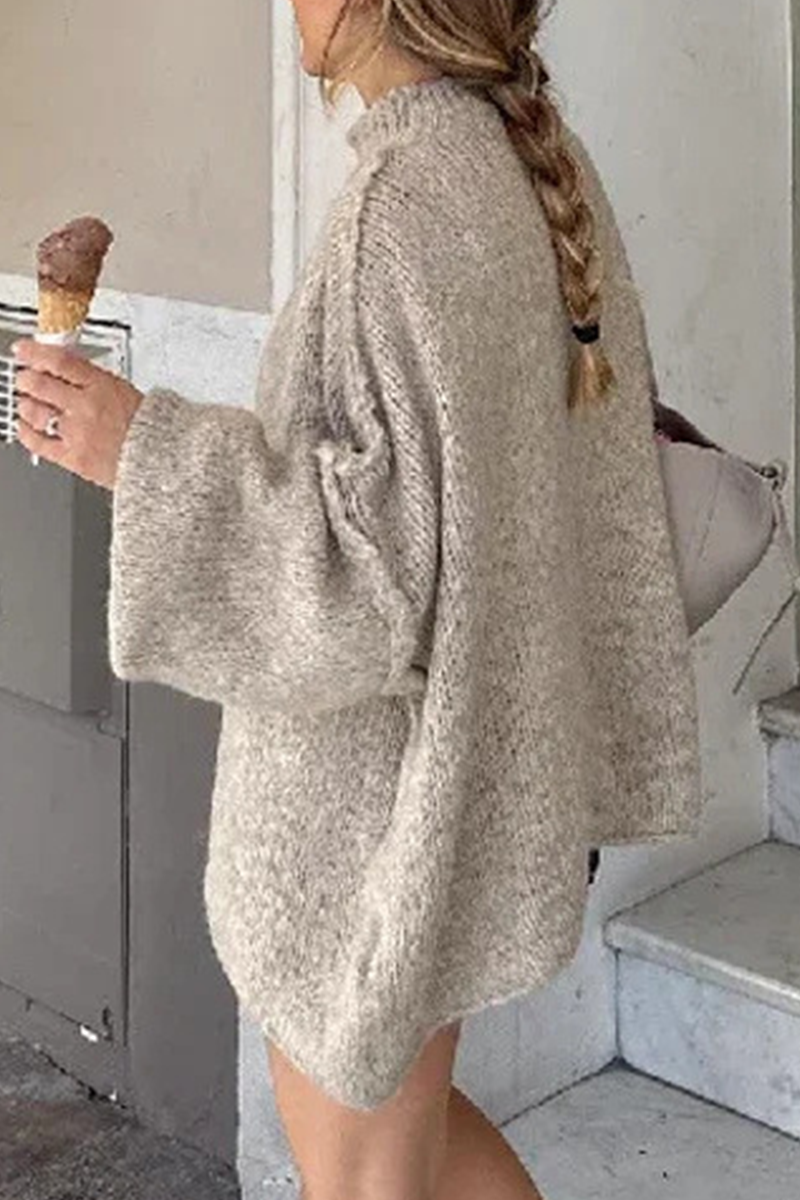 Stilla | Lækker Sweater Med Rullekrave Af Vævet Patchwork Til Hverdagen