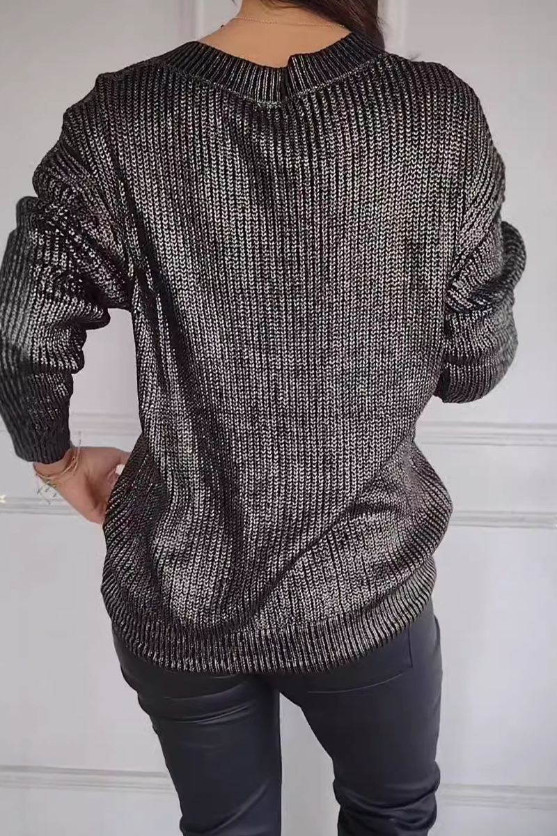 Stilla | Casual Patchwork Sweater Med V-Udskæring Til Hverdagen