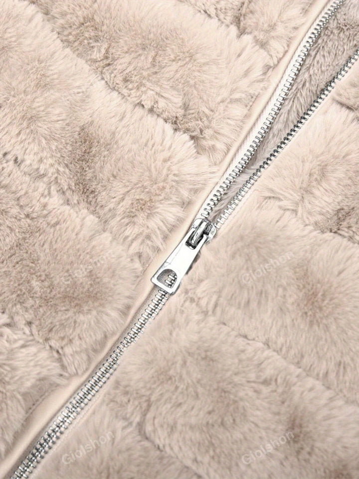 Stilla | Stilfuld beige damefleecejakke