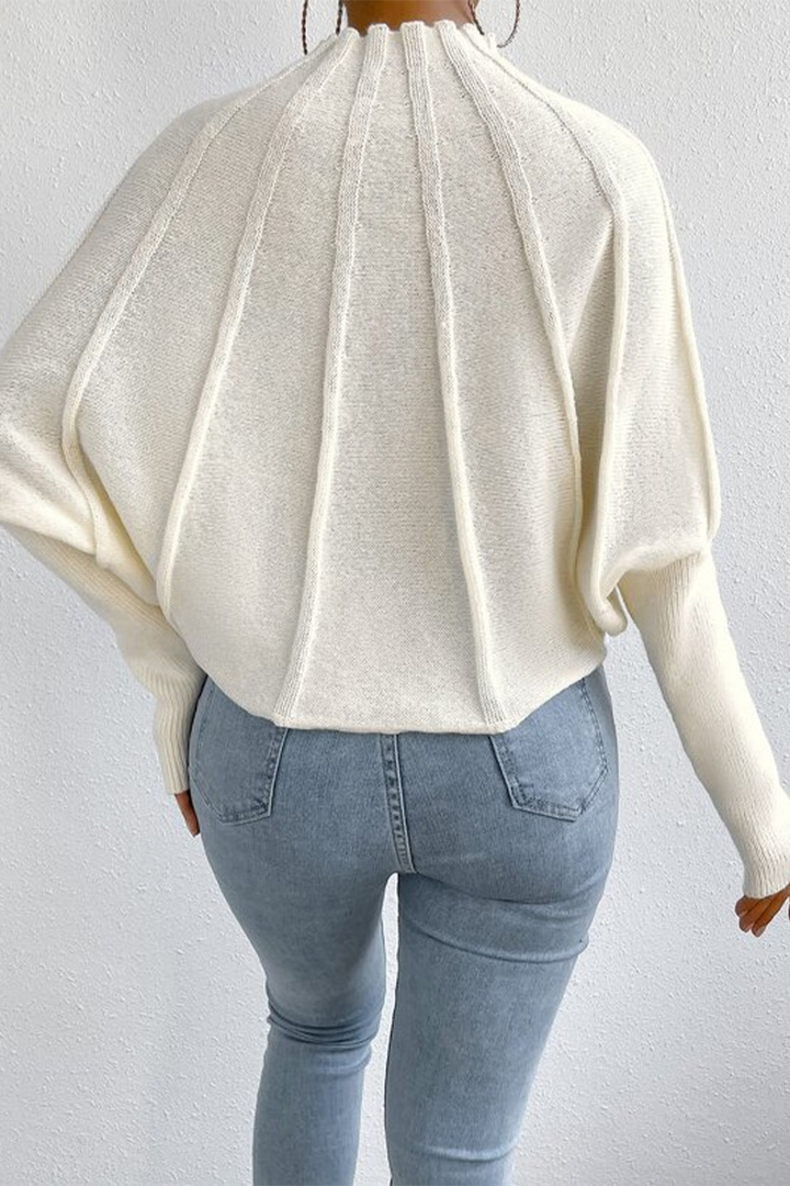 Stilla | Løs Pullover Med Halv Rullekrave Af Vævet Patchwork Til Hverdagen