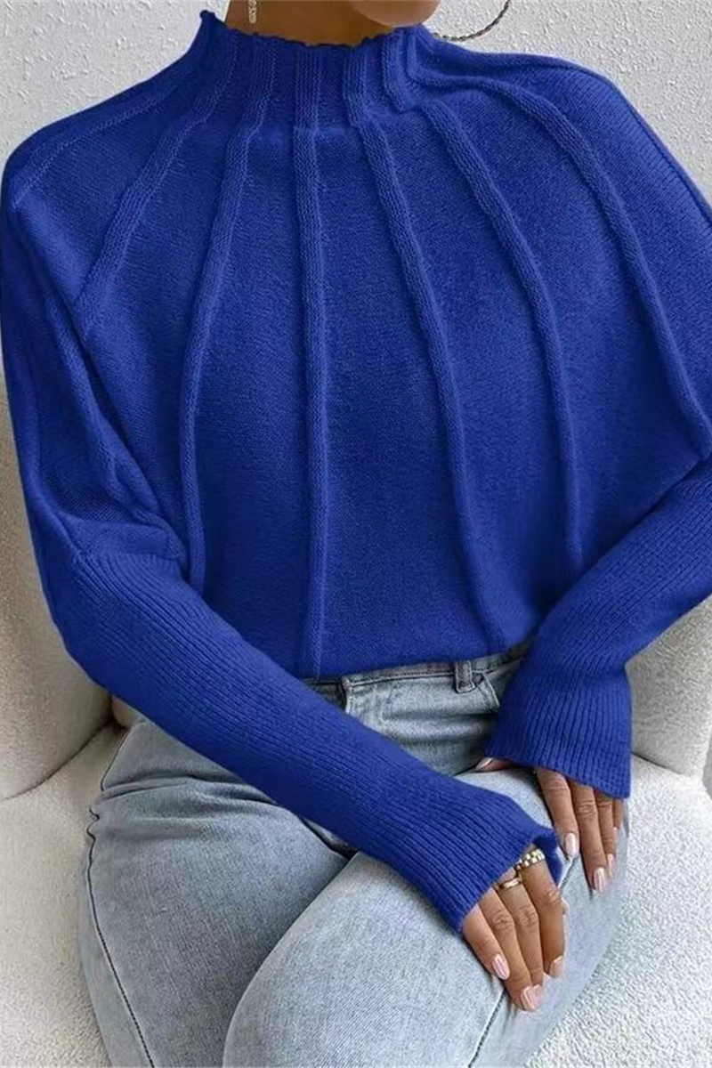 Stilla | Løs Pullover Med Halv Rullekrave Af Vævet Patchwork Til Hverdagen