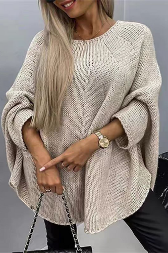 Stilla | Lille afslappet pullover med rund halsudskæring i patchwork design til hverdagen