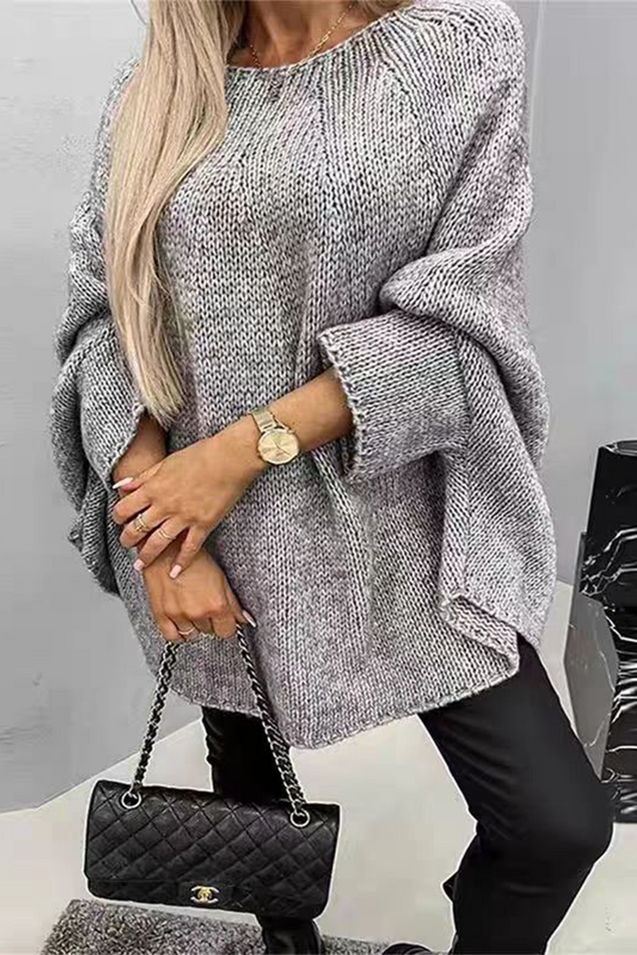 Stilla | Lille afslappet pullover med rund halsudskæring i patchwork design til hverdagen