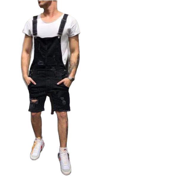 Herrer denim overalls i moderne used look med justerbare stropper Stilla