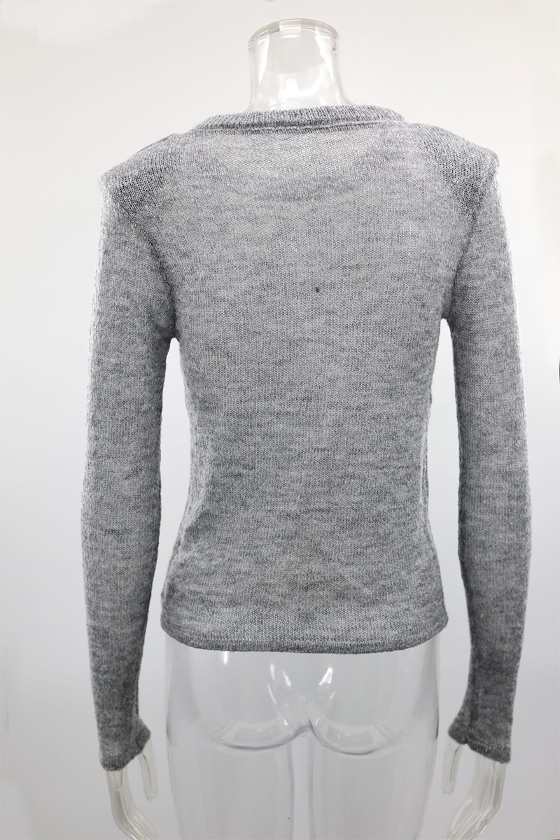 Stilla | Ensfarvet Transparent Rundhalset Top Afslappet