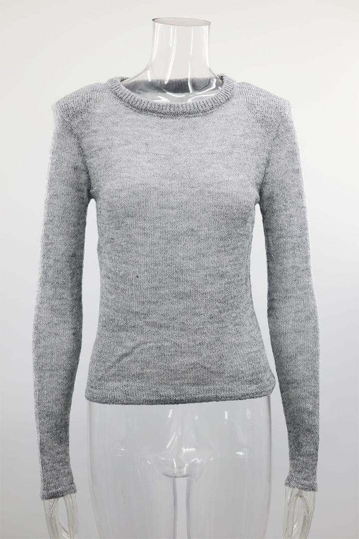 Stilla | Ensfarvet Transparent Rundhalset Top Afslappet
