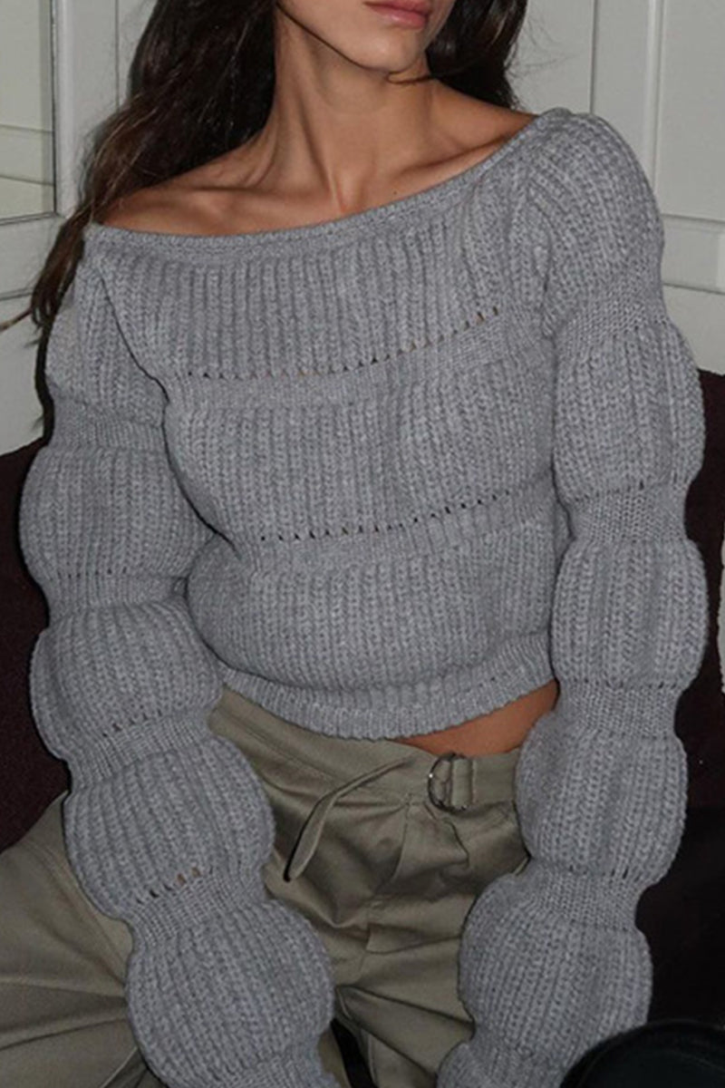 Stilla | Løs Patchwork Pullover Med skuldrefrie ærmer