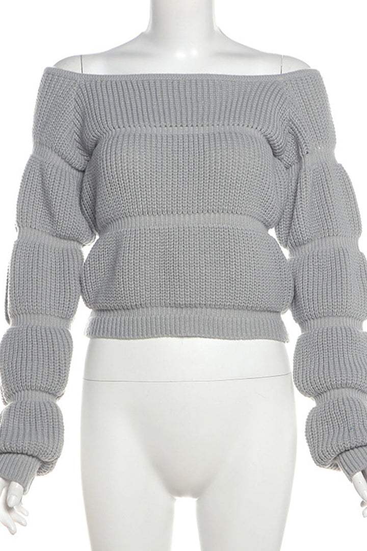 Stilla | Løs Patchwork Pullover Med skuldrefrie ærmer