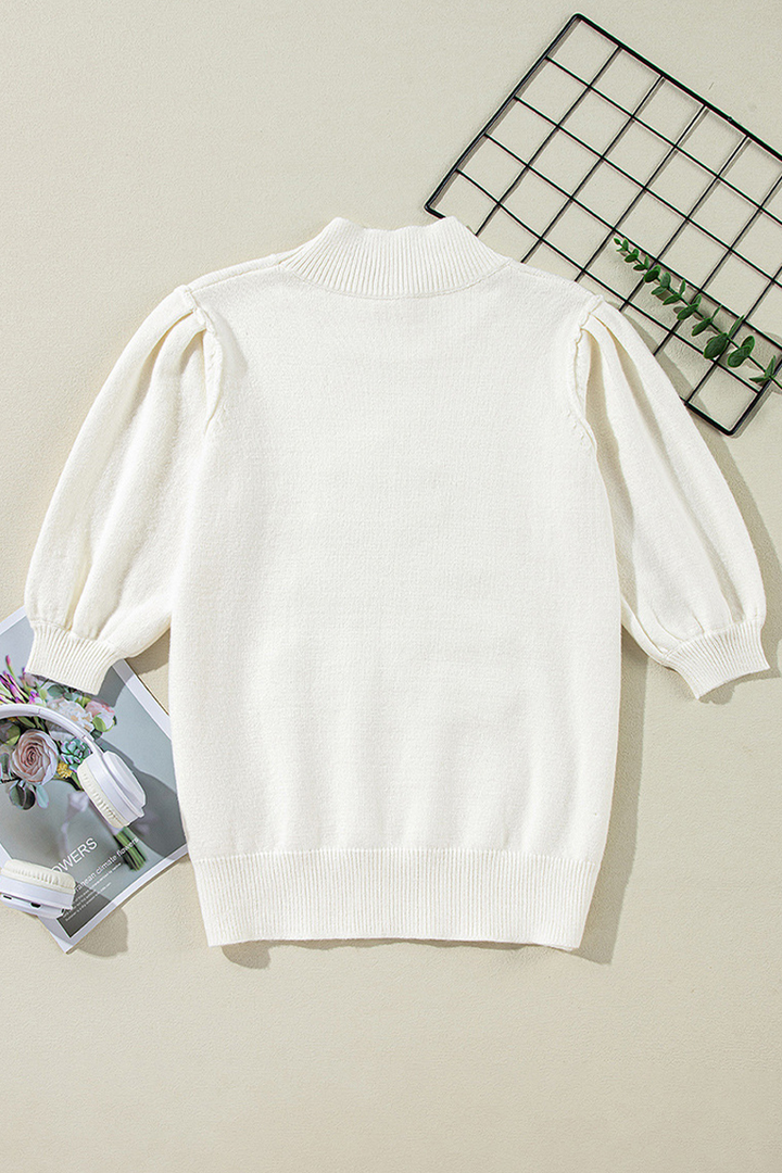 Stilla | Casual Juletræ Pailletter Patchwork Halv Turtleneck Pullover