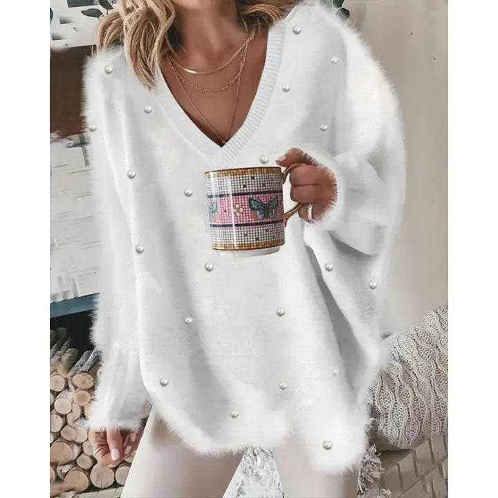 Stilla | Lässig pullover med kædeperler