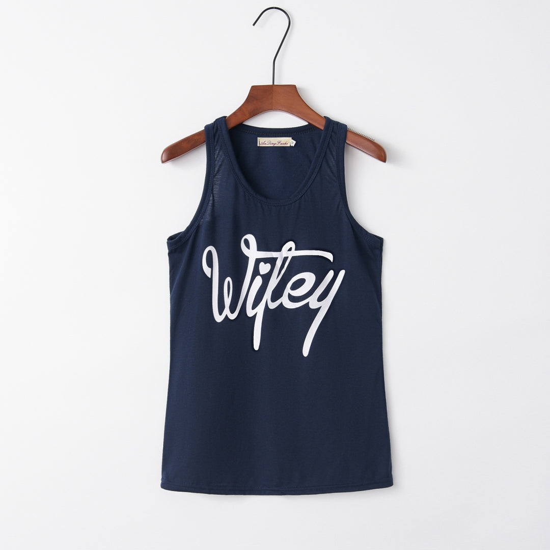 Kvinders tanktop med trendy tekst Stilla