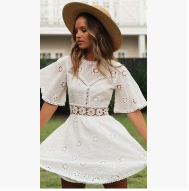 Kvinde Besticket Boho Mini Kjole Stilla