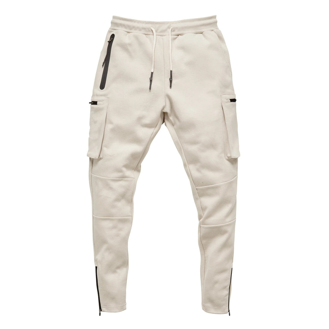 Herren Slim-Fit Cargo-Sweatpants med sidelomme med lynlåse Stilla