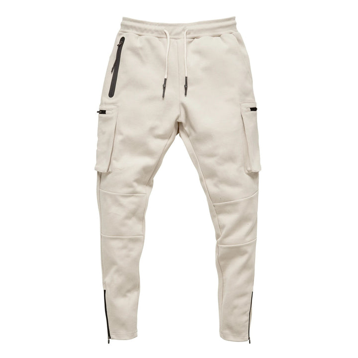 Herren Slim-Fit Cargo-Sweatpants med sidelomme med lynlåse Stilla
