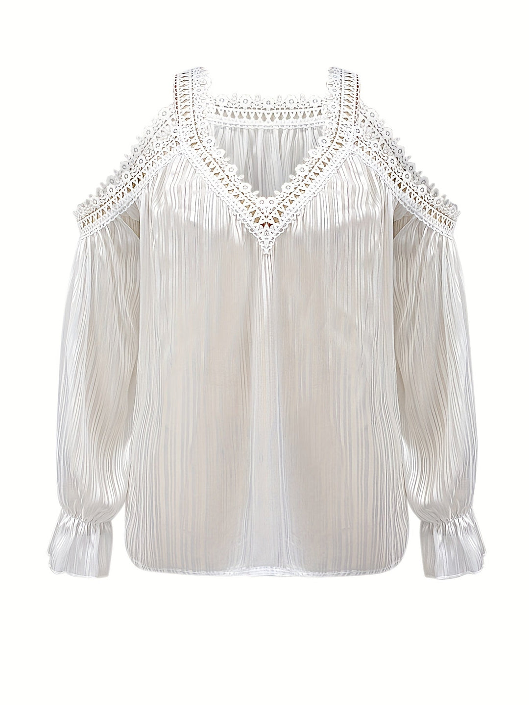 Stilla | Bluse Draperet Med Spidskant