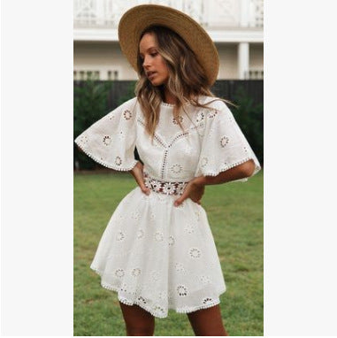 Kvinde Besticket Boho Mini Kjole Stilla