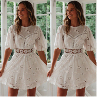 Kvinde Besticket Boho Mini Kjole Stilla