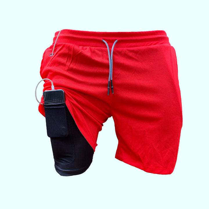 Herrer Sportslige Hybrid-shorts med praktiske lommer og åndbart materiale Stilla