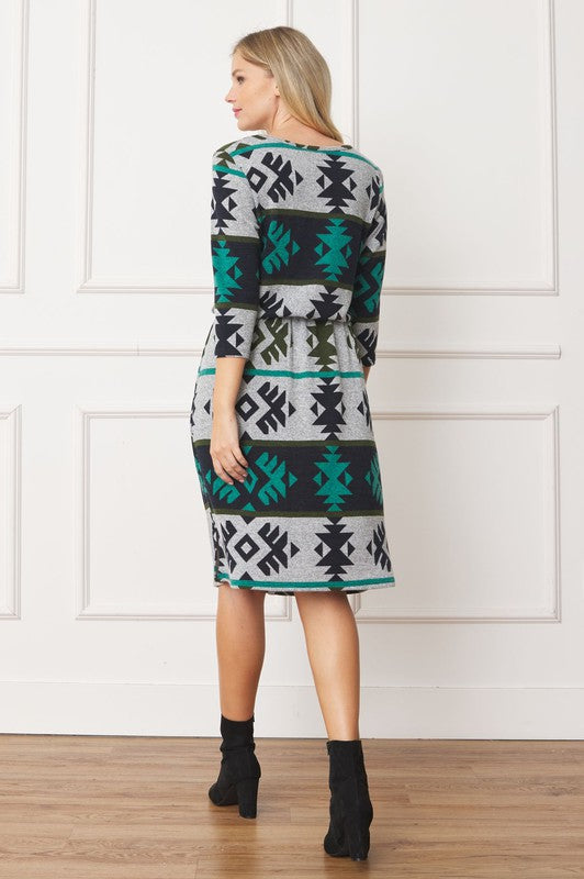 Stilla | Snøre Blouson Midi Kjole