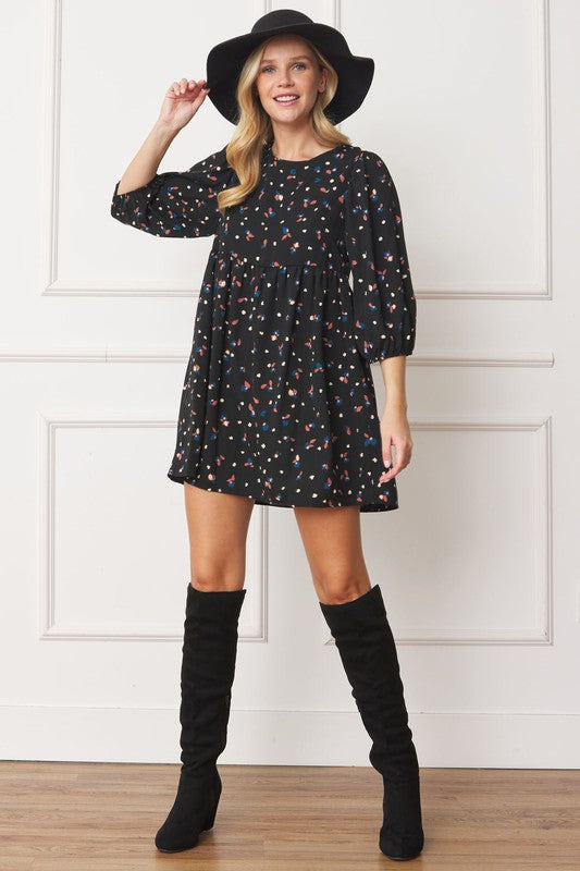 Stilla | Polka Dot Biskop Ærme Mini Kjole