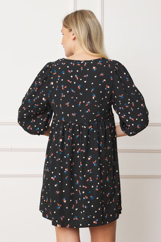 Stilla | Polka Dot Biskop Ærme Mini Kjole